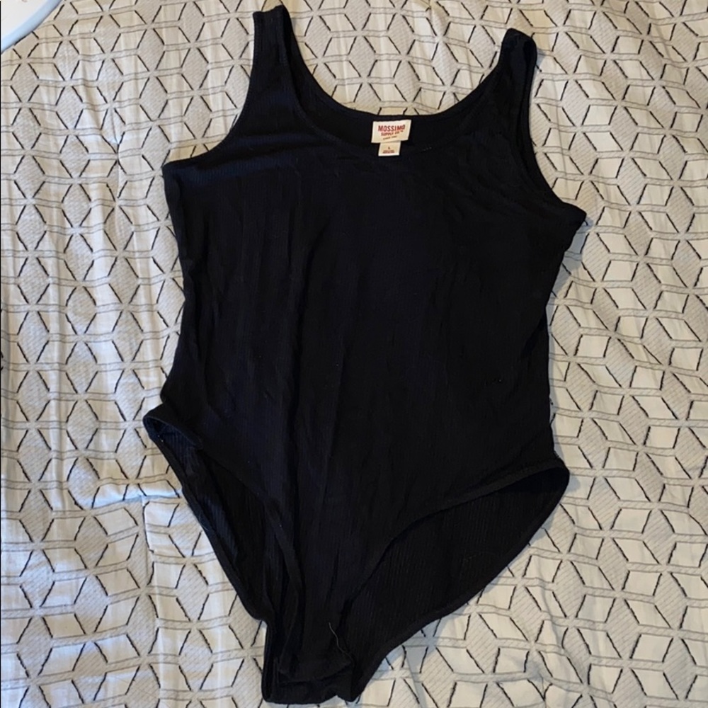 Black Ribbed leotard tank size L